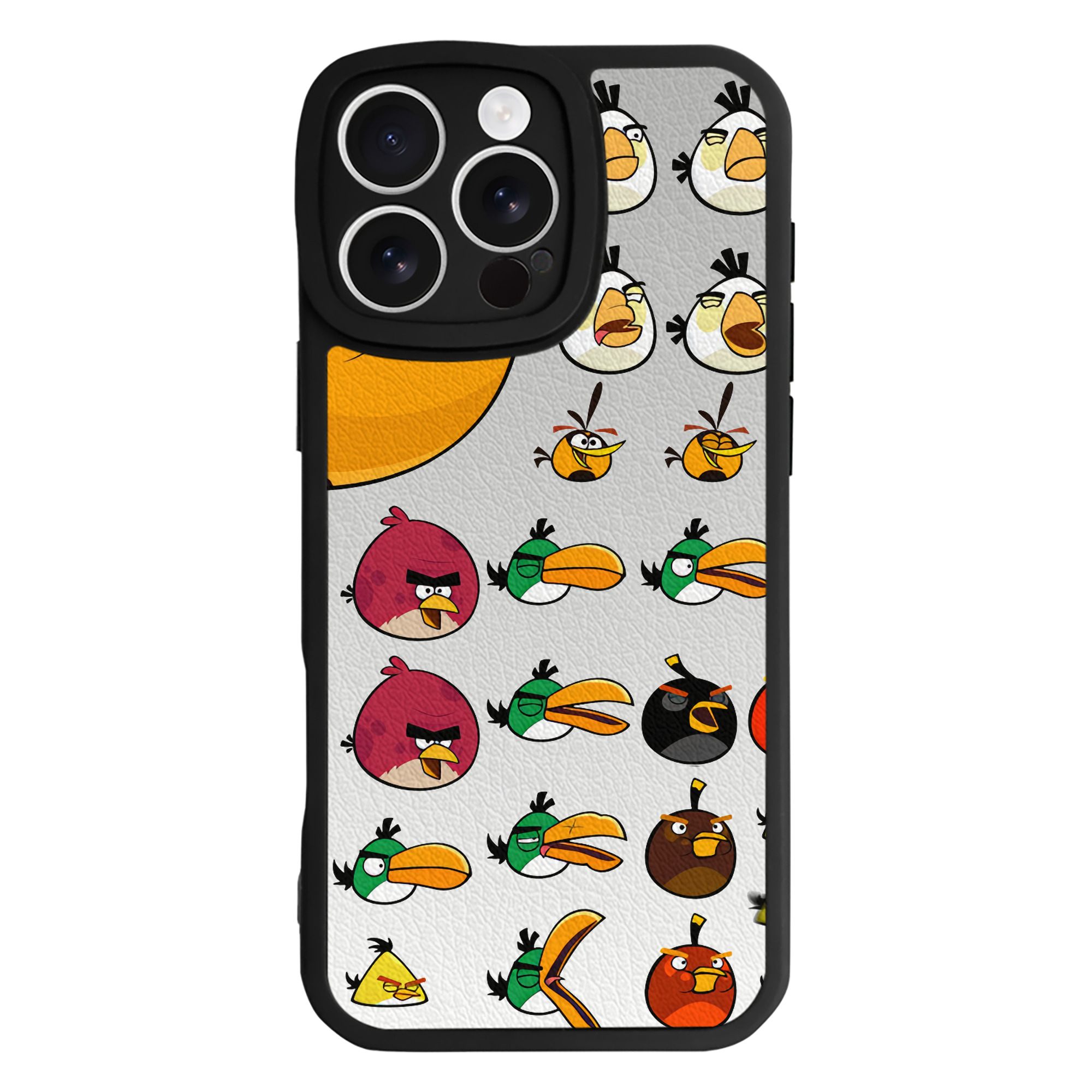 （画像用） Angry Birds アングリーバード 【iPhone 16シリーズ対応】シリコンスマホケース（レザー調） 材質：シリコン